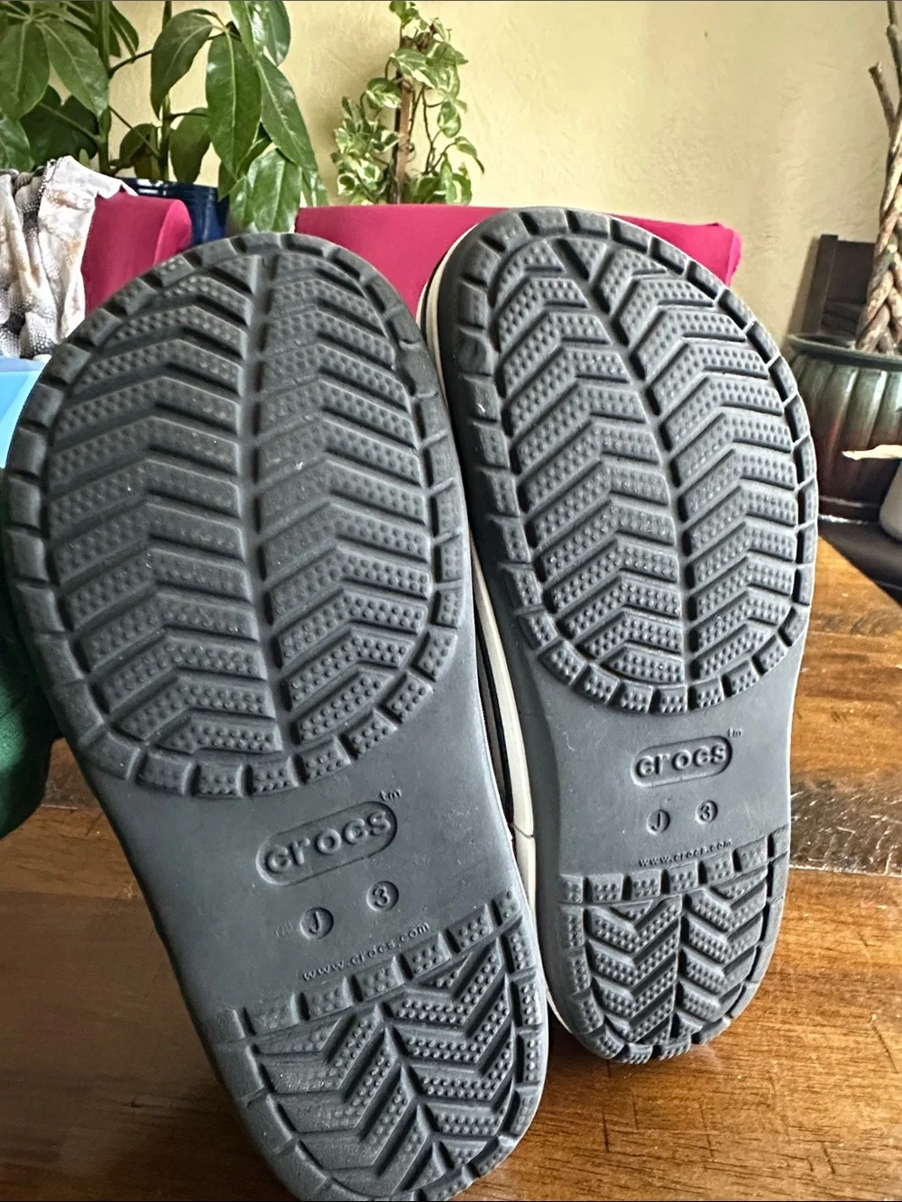 CROCS Kids Black Clog with White Trim